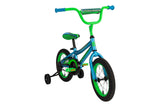 Titanium Kids' Bike with Training Wheels, Blue,14-in
