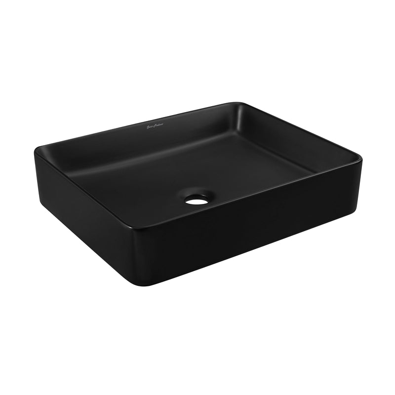 Concorde Rectangle Ceramic Vessel Sink, Matte Black K5908