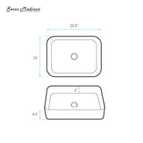 Concorde Rectangle Ceramic Vessel Sink, Matte Black