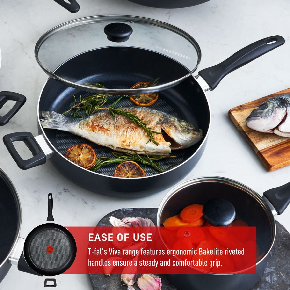 Giant Aluminum Non-Stick Frying Pan, Dishwasher & Oven Safe, Black, 13-in