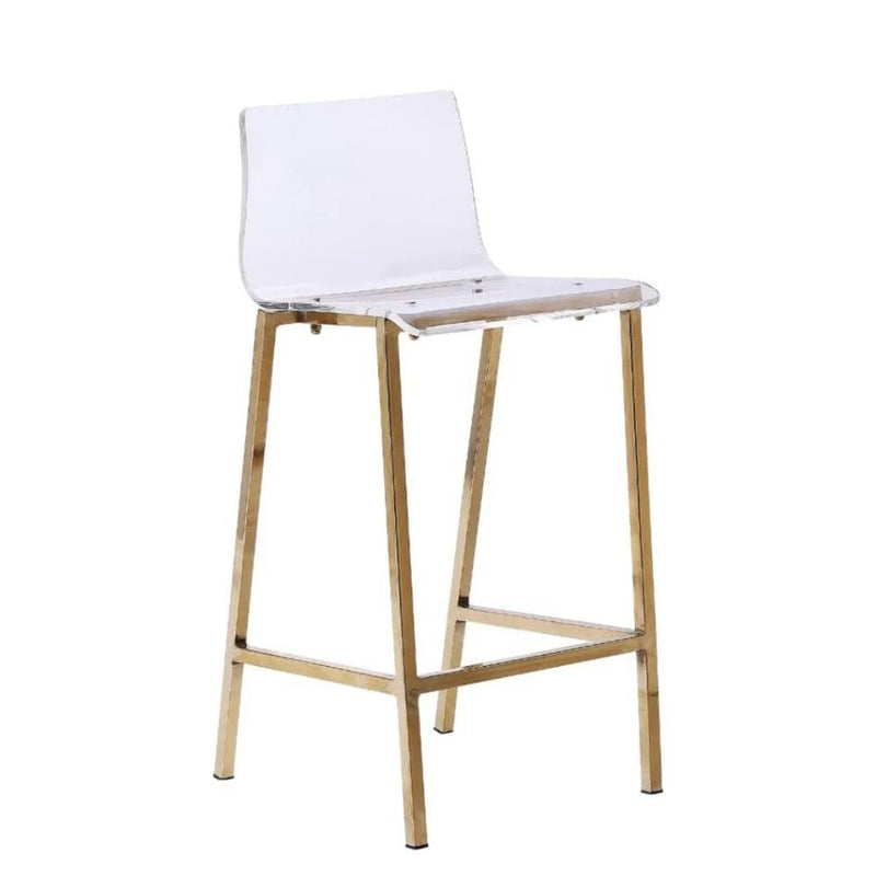 Clear Finish Sasha Stool with Gold Frame B6748