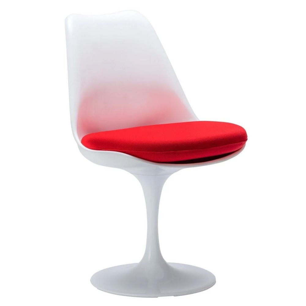 Tulip Chair Armless Chair, Fiberglass, Red
