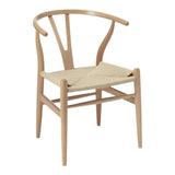 Wishbone Wood Dining Chair with Woven Seat, Natural