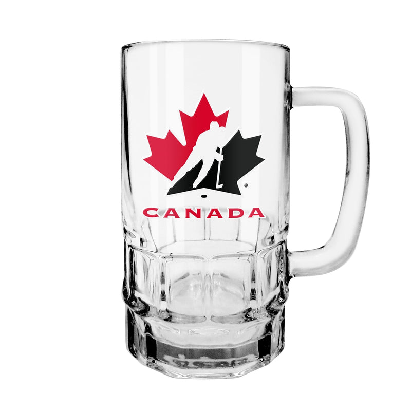 Reusable Glass Beer Stein, Classic Drinking Glass with Handle, Clar, 18-oz P9795