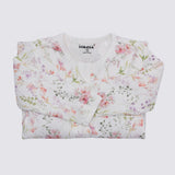 Floral Print Premium Organic Cotton Play and Grow Rib Foot Zippy, Various Sizes