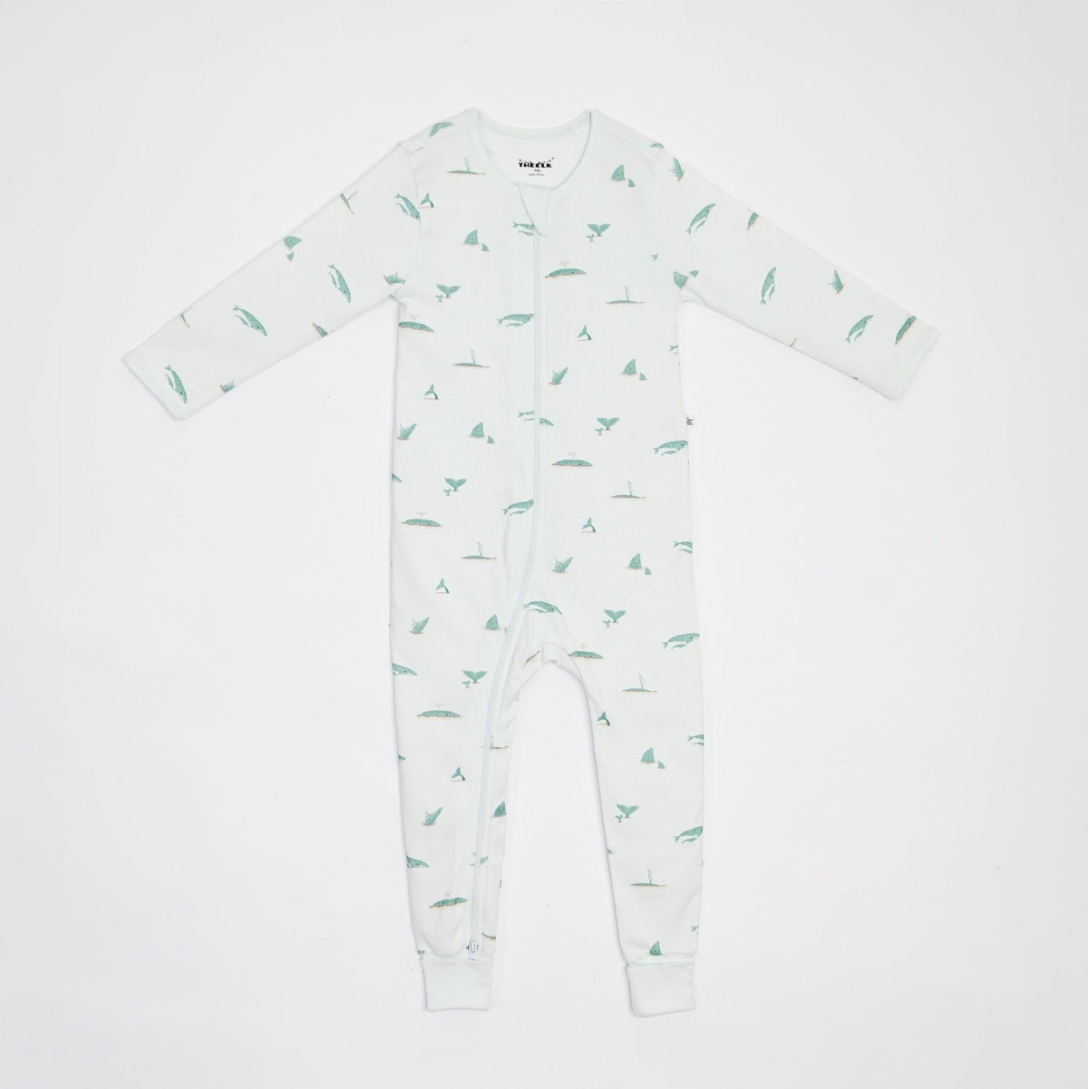 Whale Print Premium Organic Cotton Play and Grow Rib Foot Zippy, Various Sizes