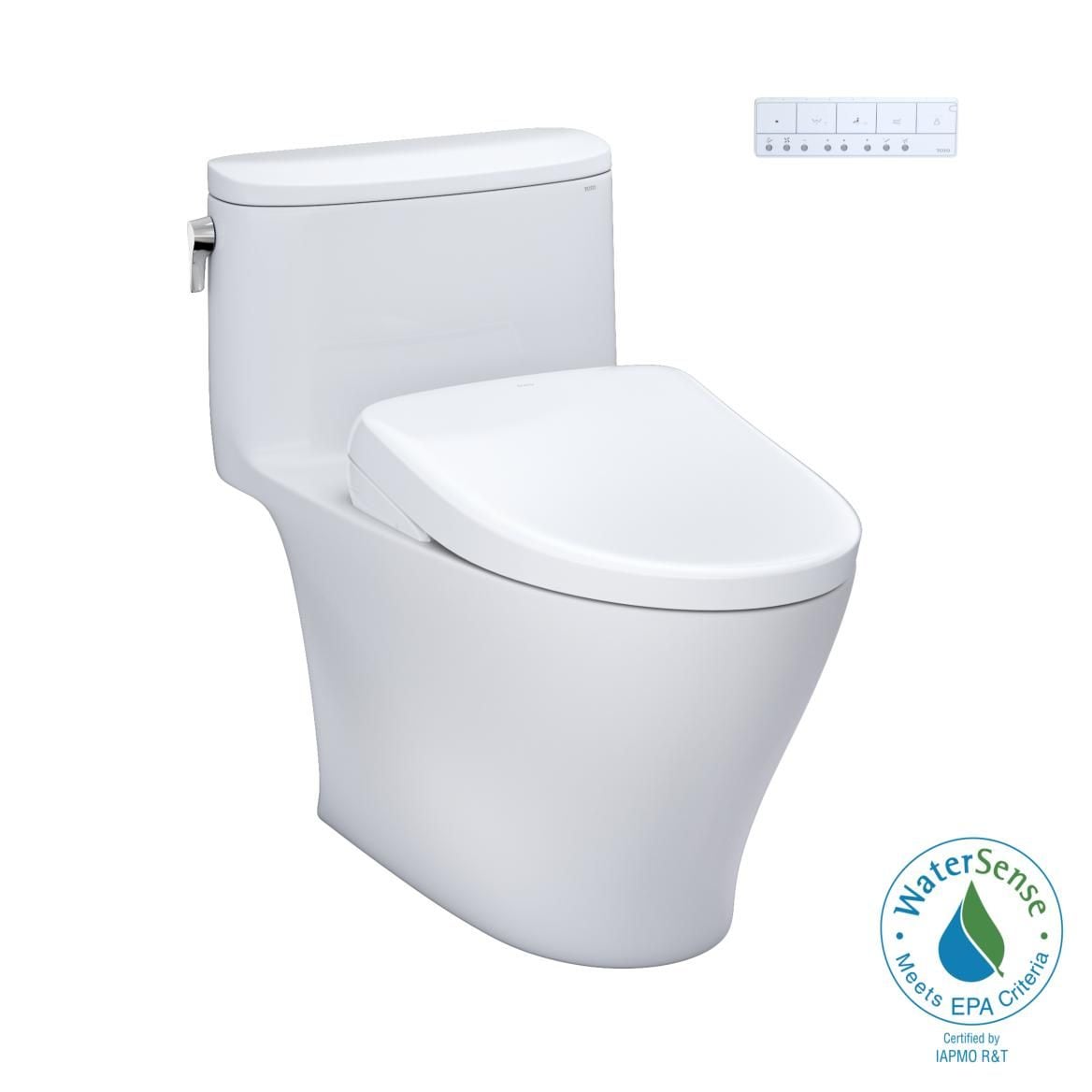 WASHLET+ Nexus One-Piece Elongated 1.28 GPF Toilet with S7 Contemporary Bidet Seat, Cotton White