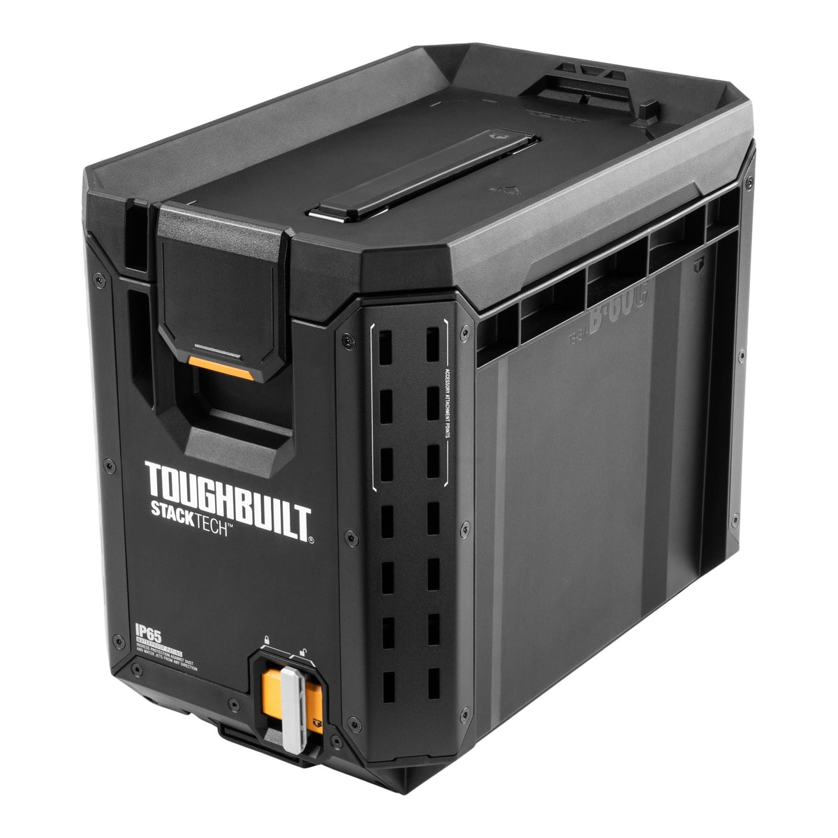 Half Portable Modular Plastic/Metal Tool Box with Inner Tray and 5 Dividers, IP65-Rated, Black