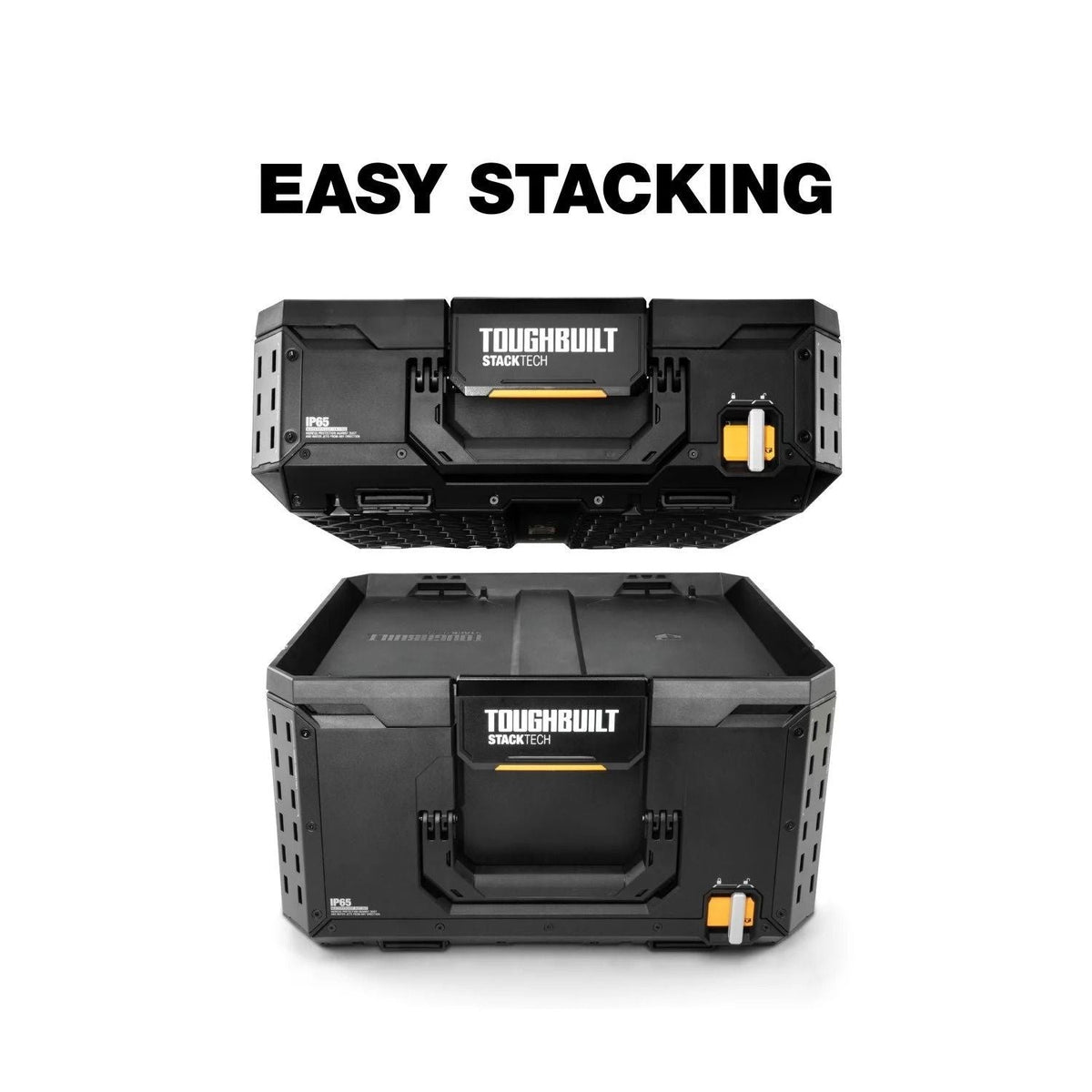 Half Portable Modular Plastic/Metal Tool Box with Inner Tray and 5 Dividers, IP65-Rated, Black