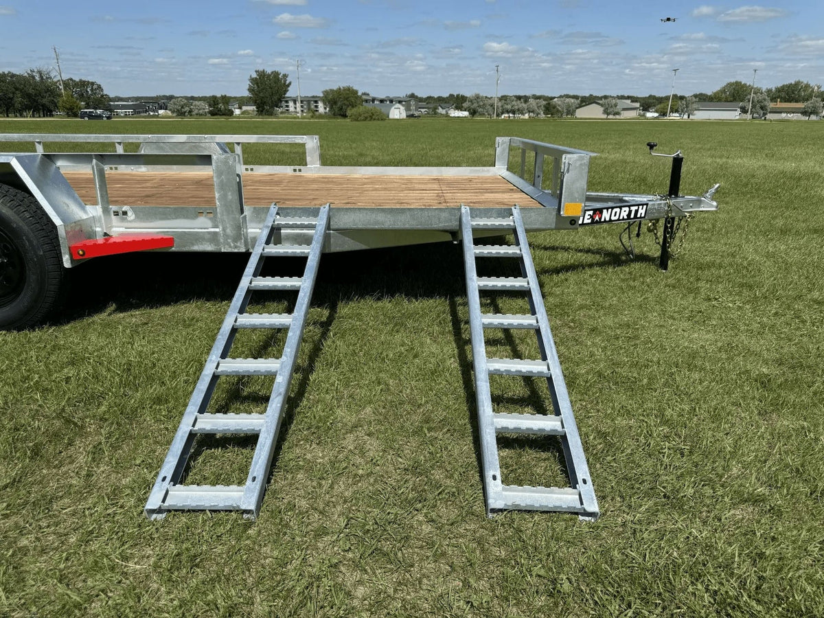 83-in x 14-ft Utility Trailer with Gate & Side ATV Ramps, Galvanized