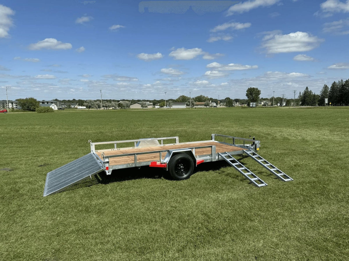 83-in x 14-ft Utility Trailer with Gate & Side ATV Ramps, Galvanized