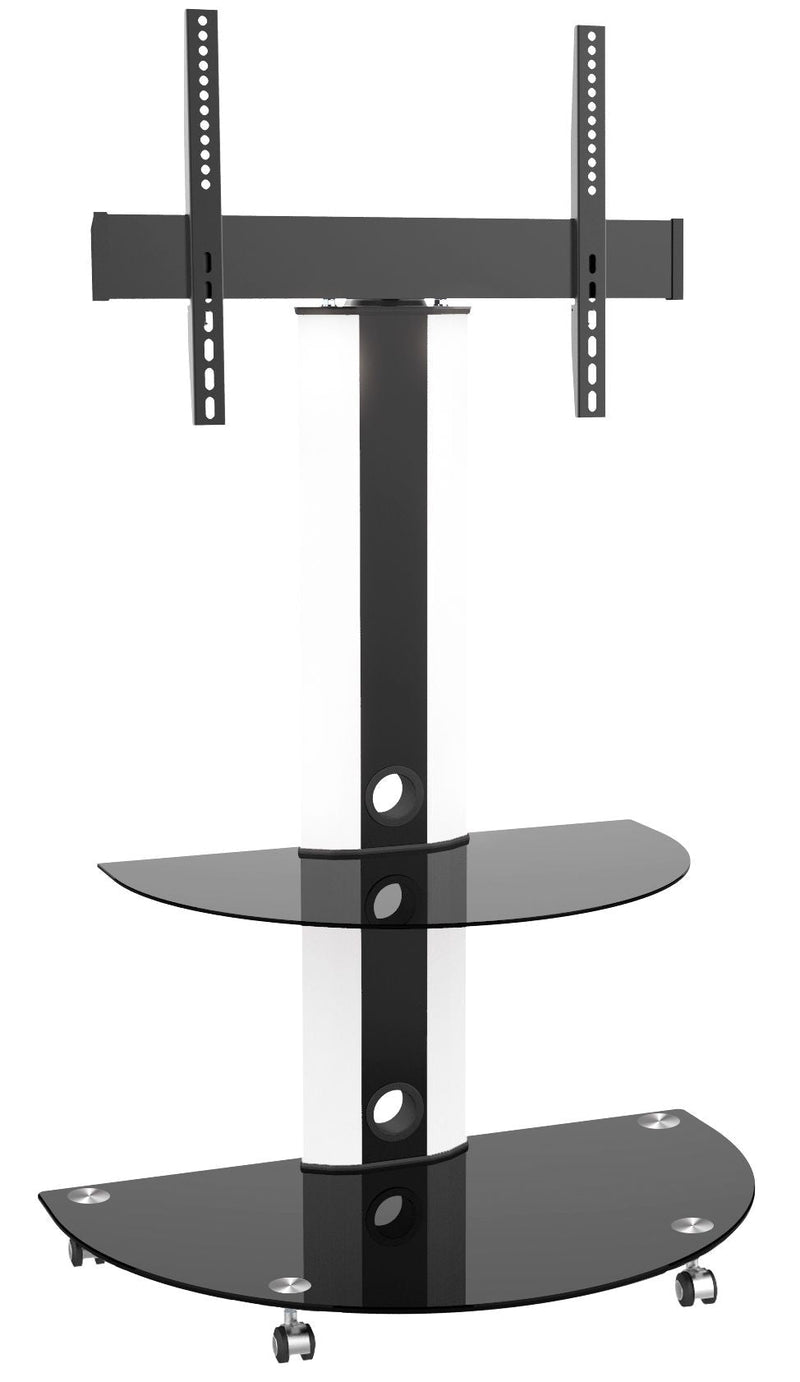 LCD84113BLK Superior TV Cart with Glossy Glass Base and Shelf, 32-in to 55-in Q451