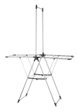 type A Adjustable Drying Rack with Hanger Bar, 53.5 x 23.6 x 39-in, Silver