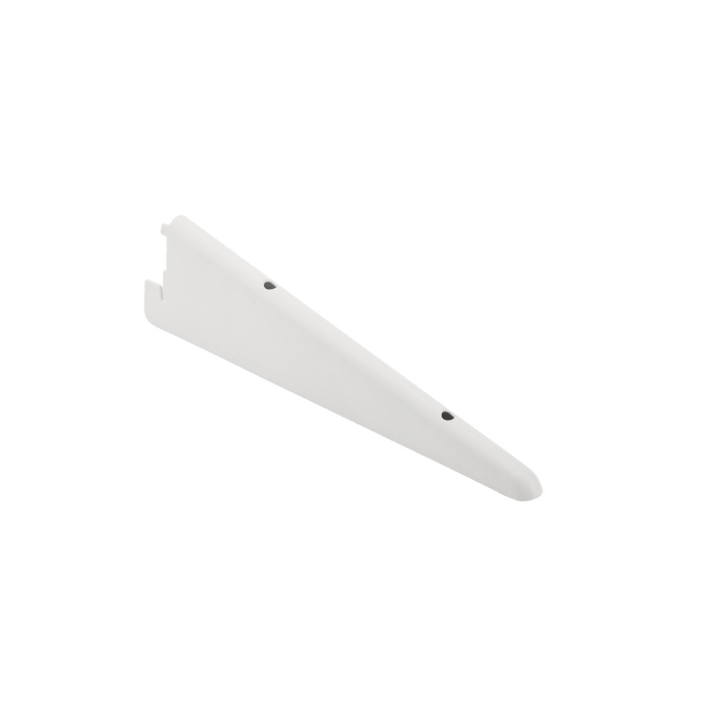 type A Double Track S-32 Shelf Bracket for Indoor Use, White, 7-in