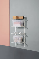 type A Double Track S-32 Wall Upright Shelf Bracket, White, 17-in