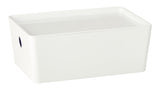 type A Flexible Storage Bin with Lid, White, 3.8-L