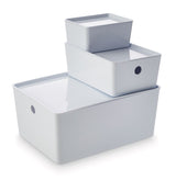 type A Flexible Storage Bin with Lid, White, 3.8-L