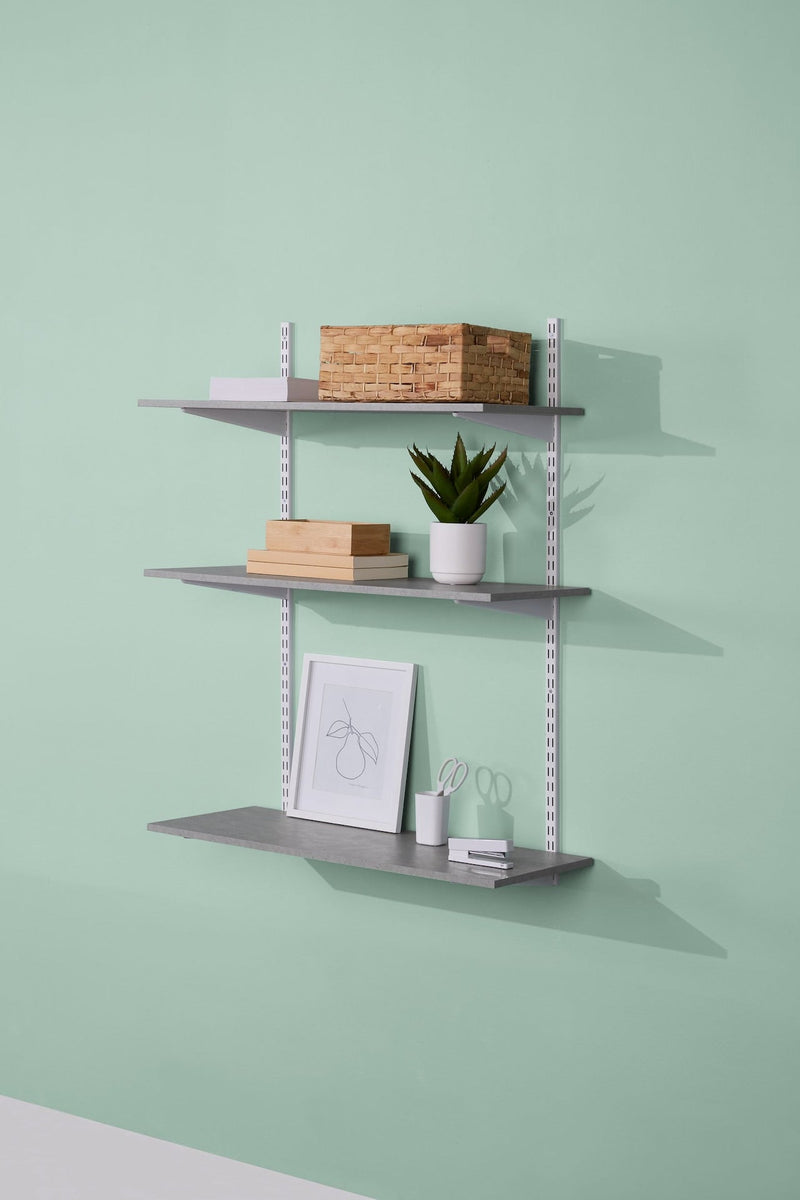 Floating Wall Shelf Board, Grey Concrete, 16 x 35-in X8500