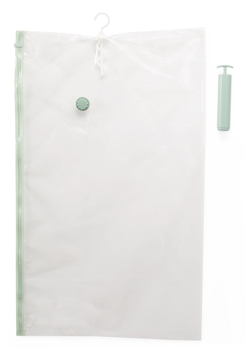 Hanging Reusable Vacuum Storage Seal Bag with Pump, 4-pk X5435
