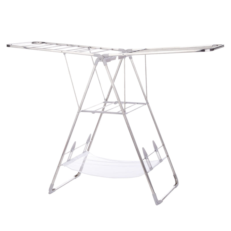 Heavy Duty Stainless Steel Gullwing Folding Drying Rack, 62.5 x 23.3 x 44-in G3813