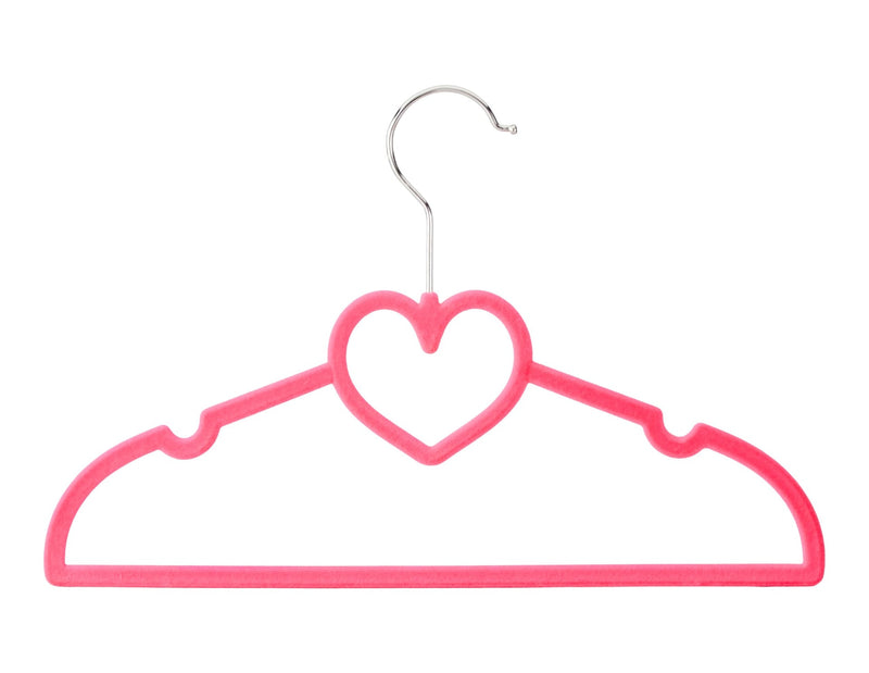 Kids' Non-Slip Slim Swivel Hanger with Heart, Pink, 10-pk M6120