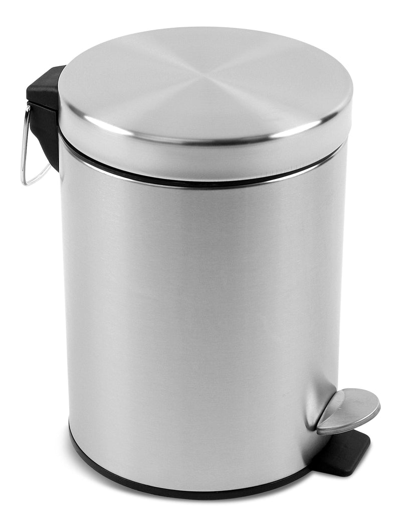 Mini Stainless Steel Circular Step Garbage Can, 5-L L3519