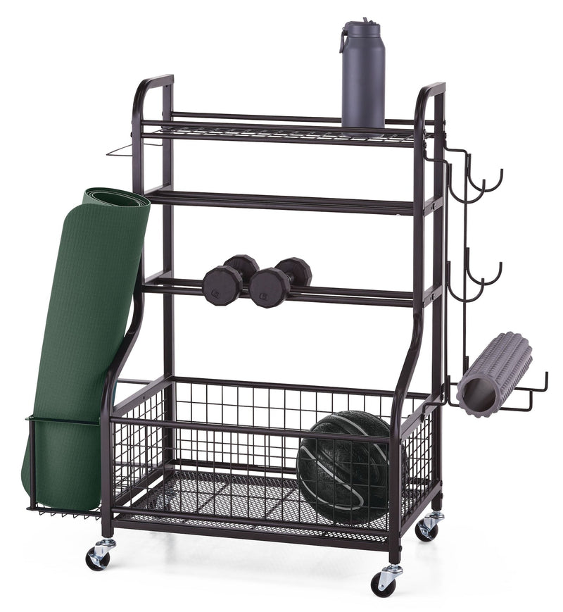 Multifunction Storage Rack with Wheels, Black M732