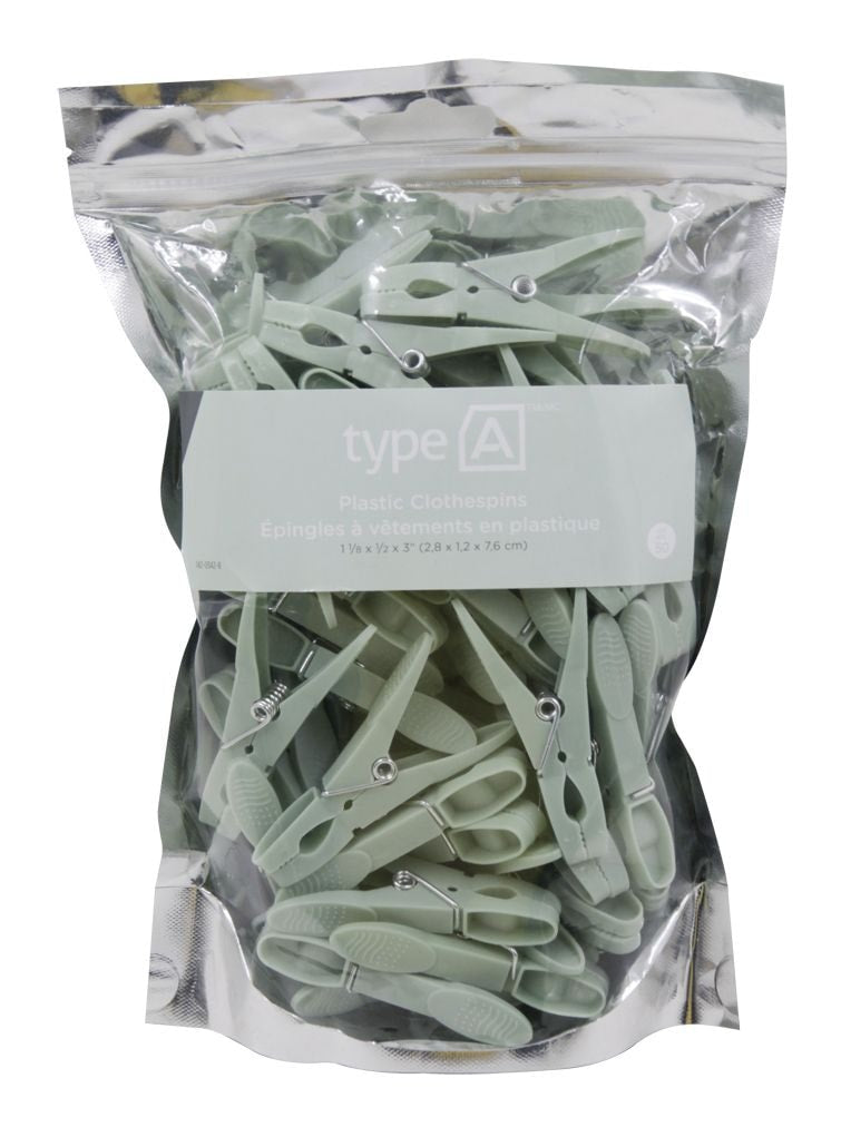 Plastic Clothespins, 50-pk, 1.1-in x 0.5-in x 3-in Z1506