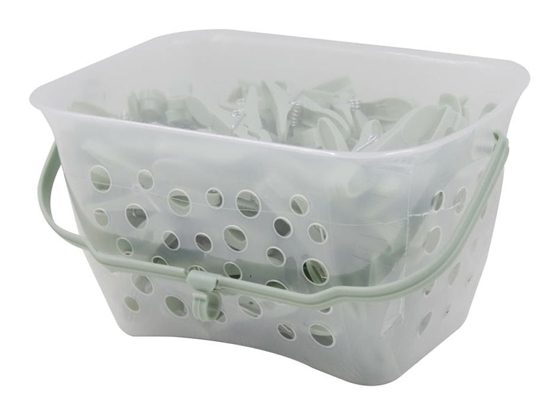 Plastic Clothespins with Caddy, 100-pk, 1.1-in x 0.5-in C5963