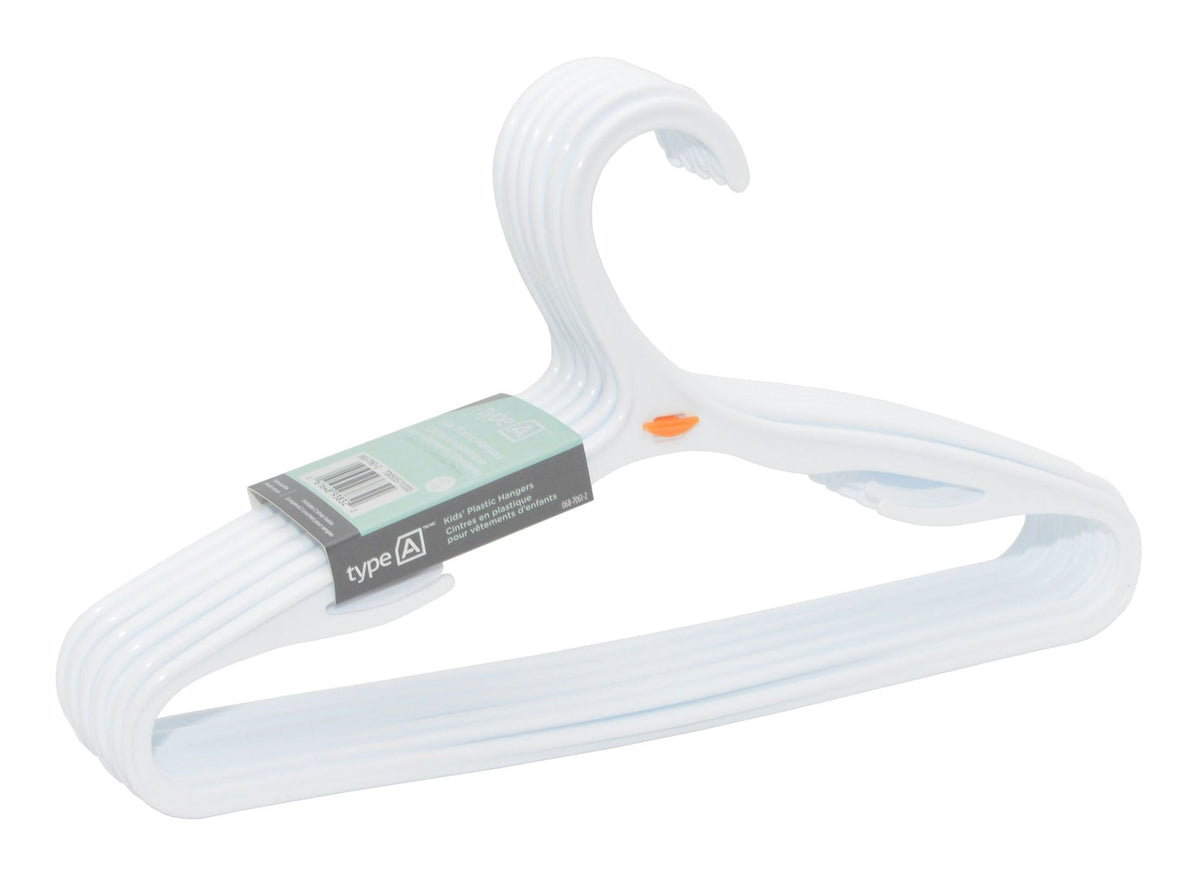 type A Plastic Slim Kids' Hangers, 10-pk