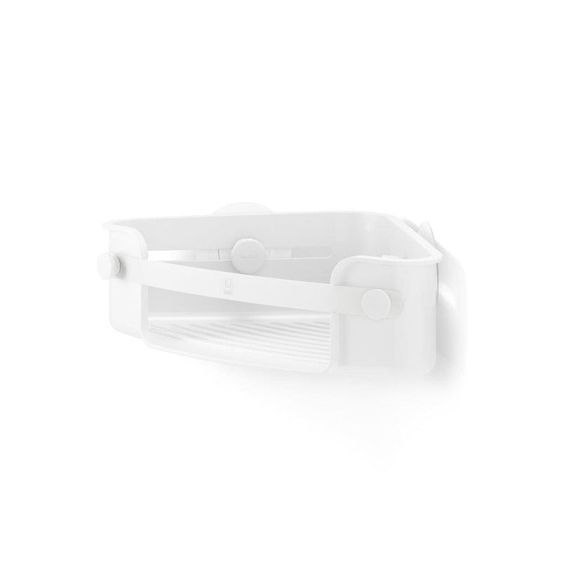 Flex Gel-Lock Rust-Resistant Corner Shower Caddy, with Hooks, White P1609