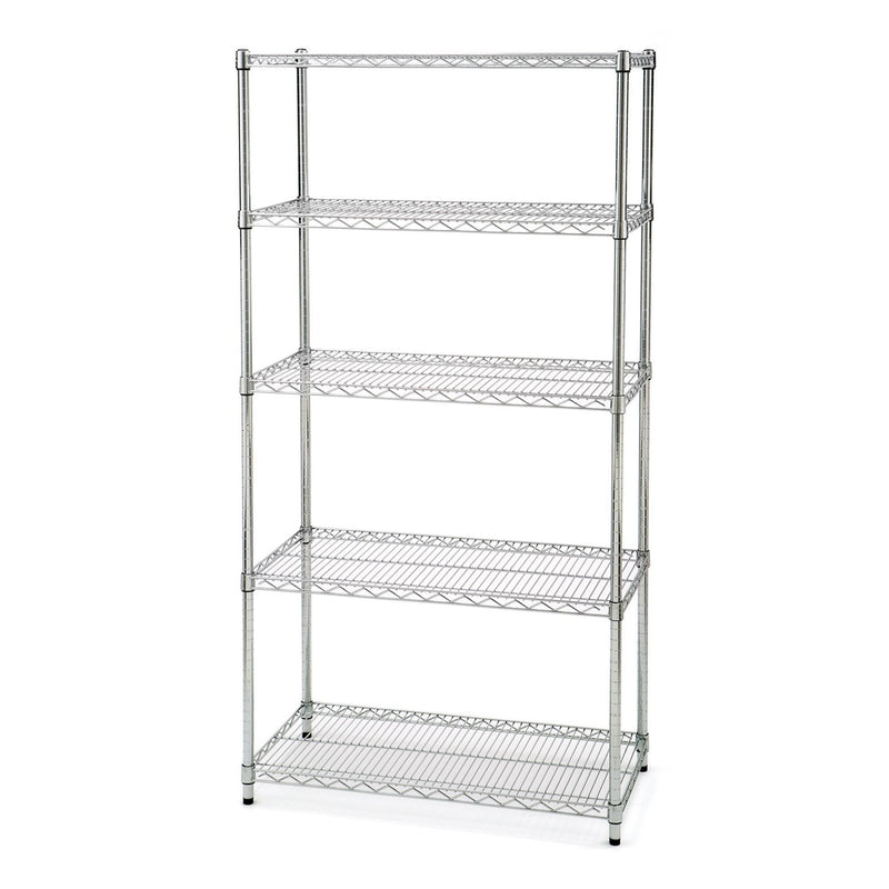 5-Tier NSF Shelving, 36-in x 18-in x 72-in, Zinc B9070