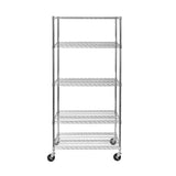 5-Tier Shelving, 36-in x 24-in x 72-in, Chrome