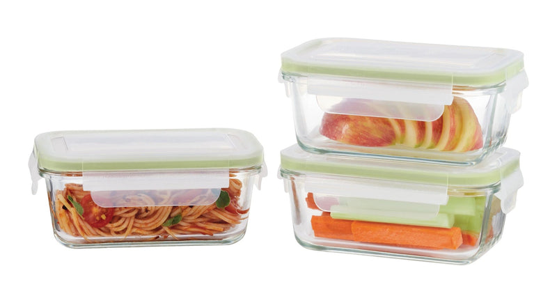 Glass Clip Leakproof Lid Food Storage Container, 485 mL, 3 Count A8737
