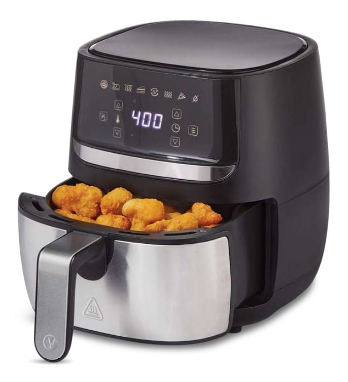 Stainless Steel Non-Stick Air Fryer, 4-qt