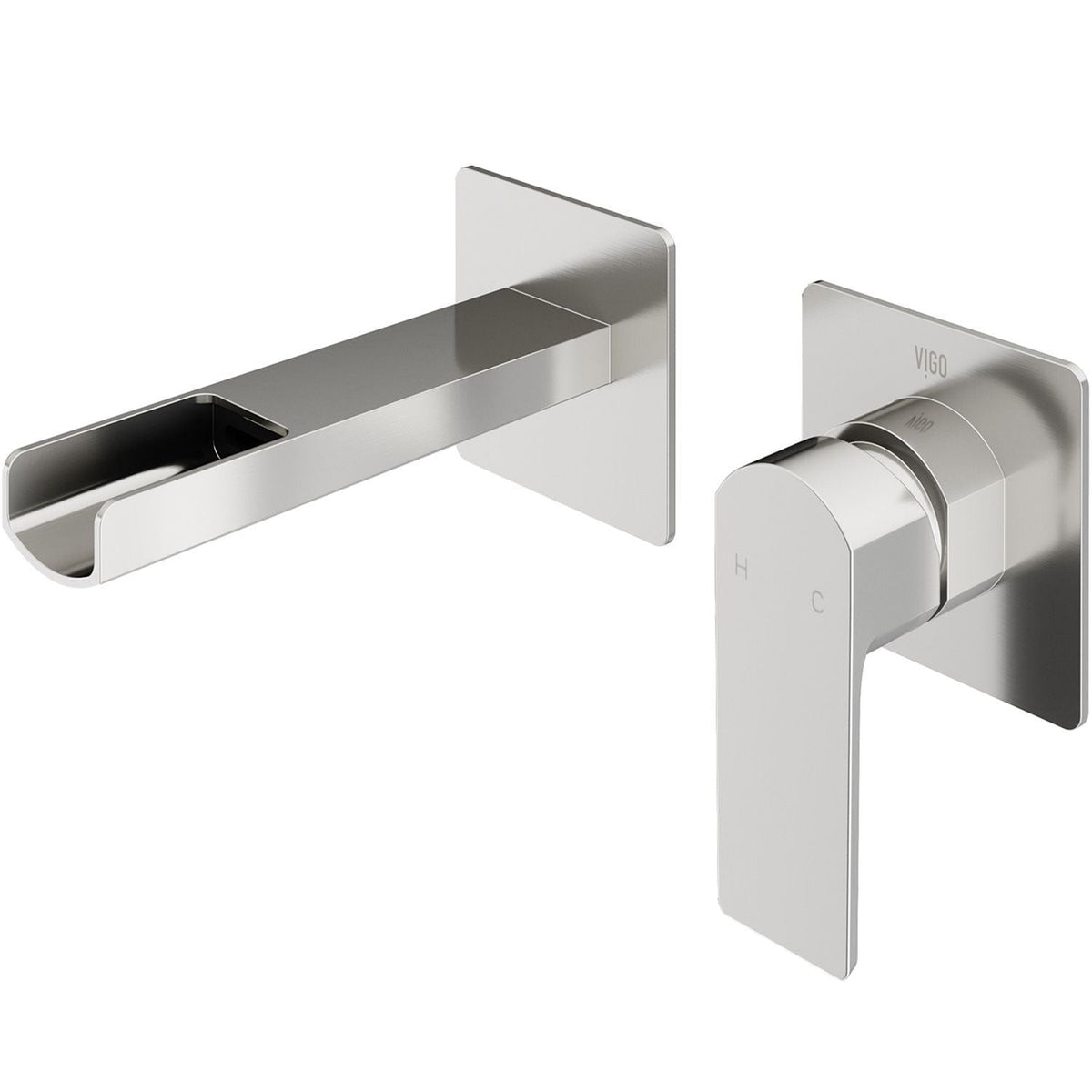 Atticus Brushed Nickel Wall Mount Bathroom Faucet