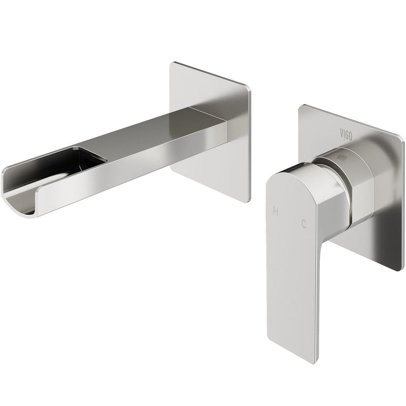 Atticus Brushed Nickel Wall Mount Bathroom Faucet E3111