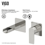 Atticus Brushed Nickel Wall Mount Bathroom Faucet