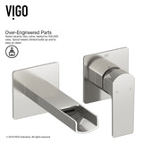 Atticus Brushed Nickel Wall Mount Bathroom Faucet
