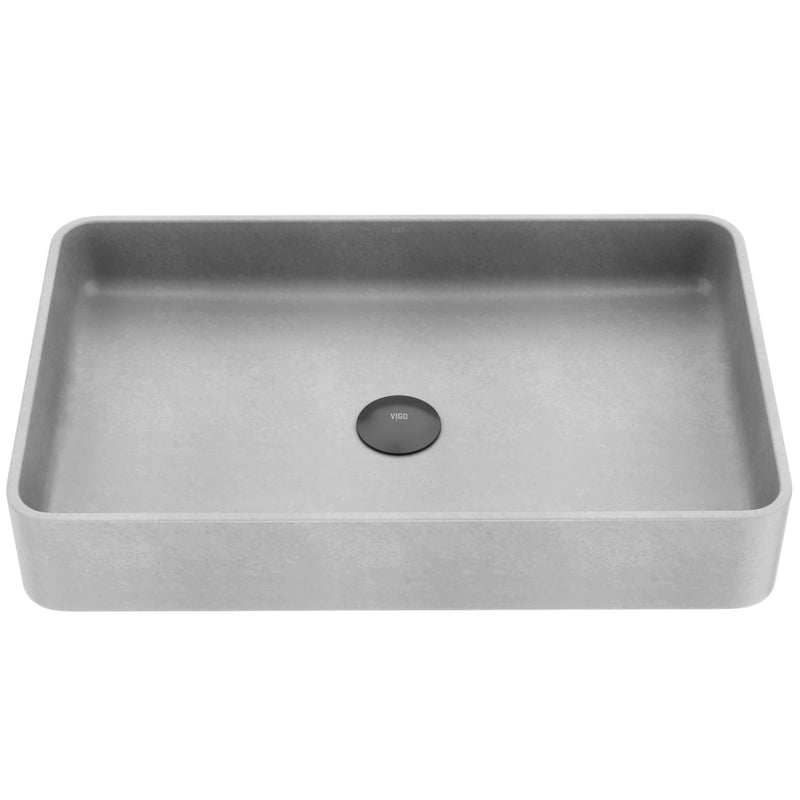 Basilica Gothic 23x14-in Deep Grey Bathroom Sink/Basin with Rectangular Vessel I3631