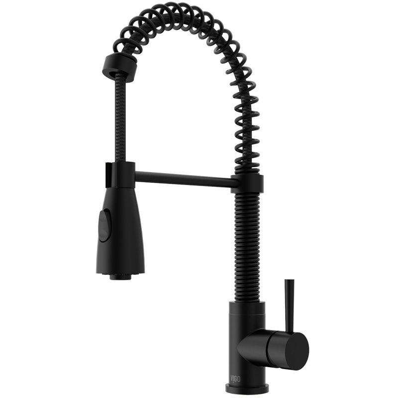 Brant Single Handle Pull Down Sprayer Kitchen Faucet, Matte Black B6603