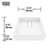 Bryant 15x15-in Deep White Bathroom Sink/Basin with Square Vessel