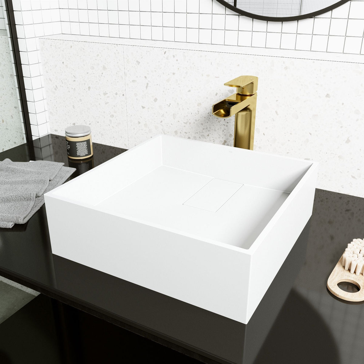 Bryant 15x15-in Deep White Bathroom Sink/Basin with Square Vessel