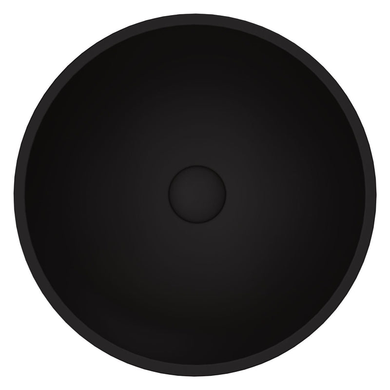 Cavalli Round Vessel Bathroom Sink/Basin with Consistent Matte Finish, Black T620