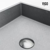 Coca Gothic Grey Bathroom Sink/Basin Set with Cass Faucet and Rectangular Vessel