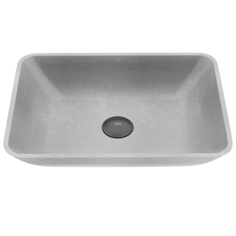 Duomo Gothic 18x13-in Deep Grey Bathroom Sink/Basin with Rectangular Vessel G6828
