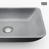 Duomo Gothic 18x13-in Deep Grey Bathroom Sink/Basin with Rectangular Vessel
