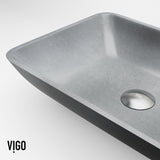 Duomo Gothic 18x13-in Deep Grey Bathroom Sink/Basin with Rectangular Vessel