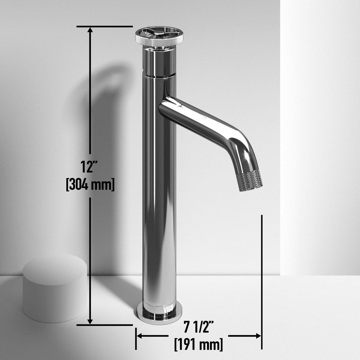 Duomo Gothic Grey Bathroom Sink/Basin Set with Cass Faucet and Rectangular Vessel