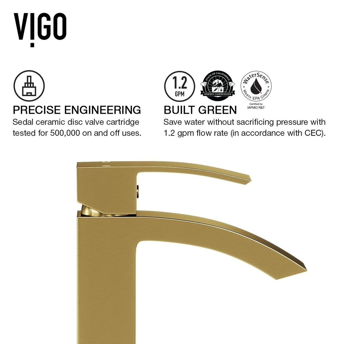 Duris Single Handle Vessel Sink Bathroom Faucet with Deck Plate, Matte BGold
